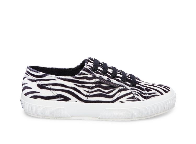 Superga 2750 Fanvelvetw Zebra - Womens Superga Lace Up Shoes